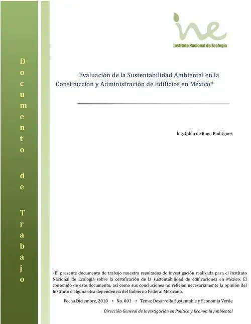 Informe INE 2010 edificios verdes