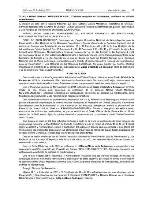 NOM 008 ENER 2001