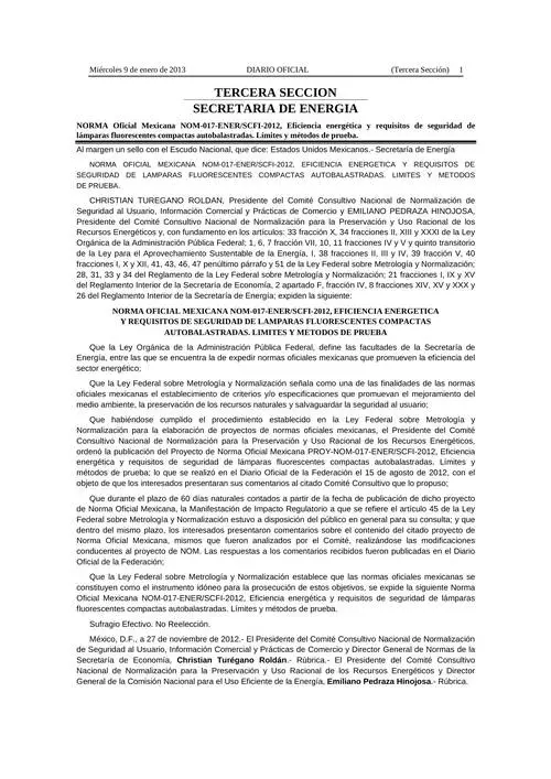 NOM 017 ENER SCFI 2012