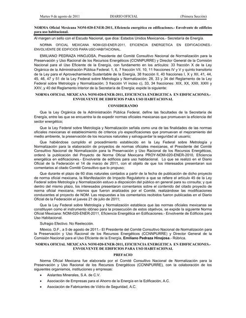 NOM 020 ENER 2011