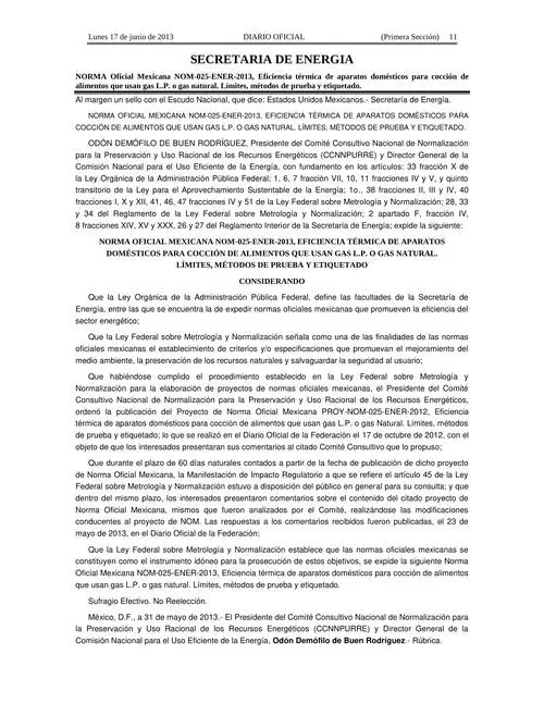 NOM 025 ENER 2013 DOF