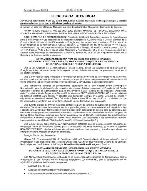 NOM 032 ENER 2014