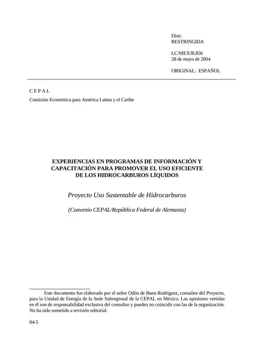 CEPAL. capacitacion Transp 2003