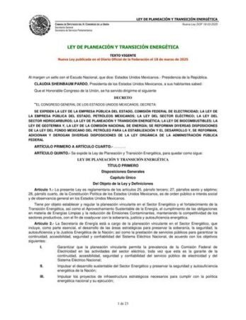 Home 6 LEY DE PLANEACION Y TRANSICION ENERGETICA