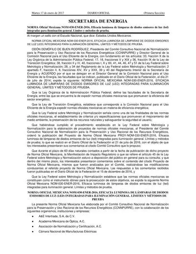NOM 030 ENER 2016