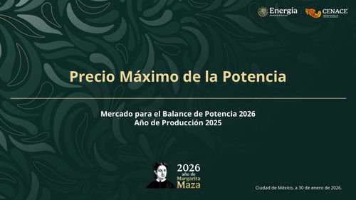 CENACE Precio Maximo de Potencia 2026