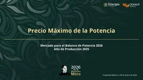 CENACE Precio Maximo de Potencia 2026