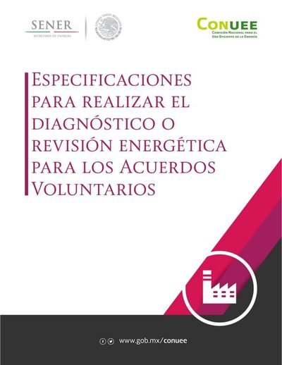 CONUEE Acuerdos Voluntarios Especificaciones Diagnosticos