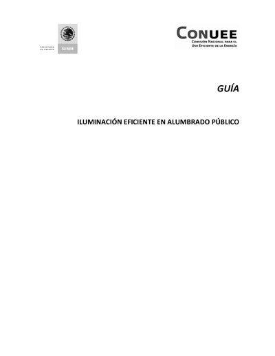 CONUEE Guia de Iluminacion eficiente en alumbrado publico