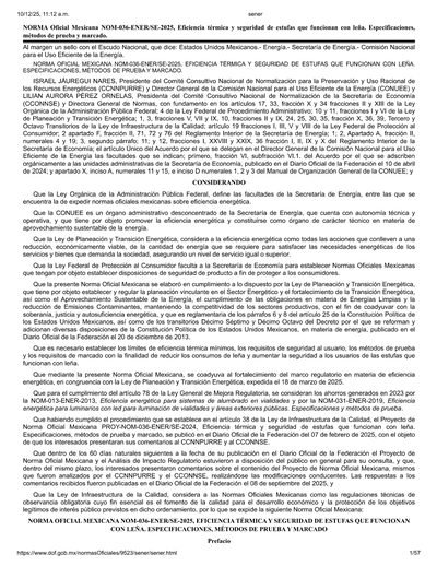 NOM Estufas a lena 2025