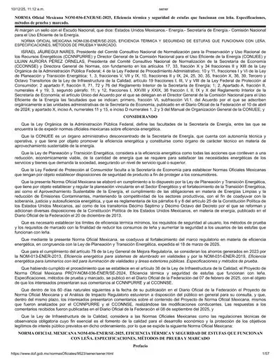 NOM Estufas a lena 2025