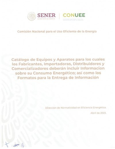 Catalogo de equipos y aparatos CONUEE 2023