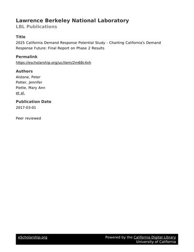 2025 California Demand Response LBNL