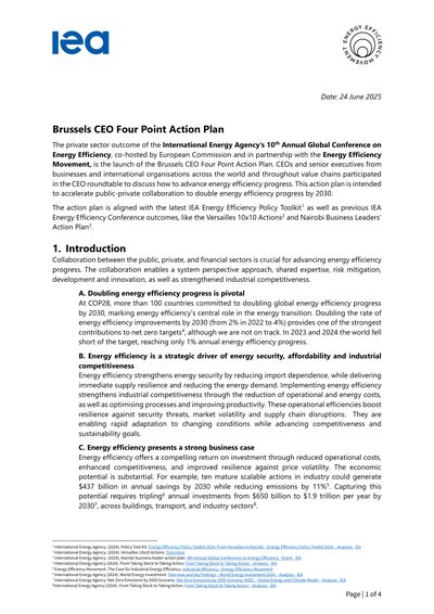 Brussels CEO FourPointActionPlan