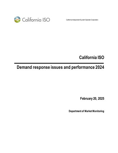 demand response issues and performance 2024 feb 20 2025
