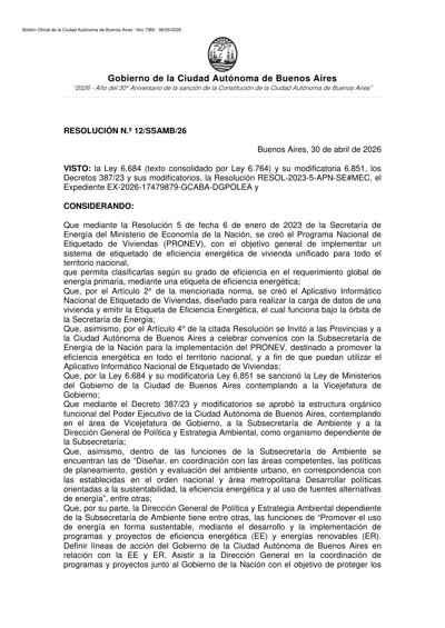 Buenos Aires. Sistema de etiquetado de eficiencia energetica de vivienda